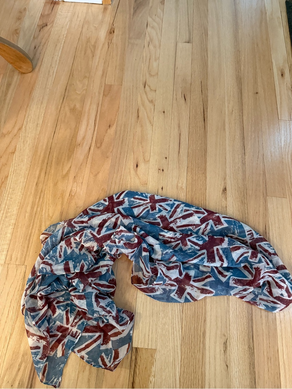 Union Jack Pattern Lightweight Scarf - Red, Blue, White